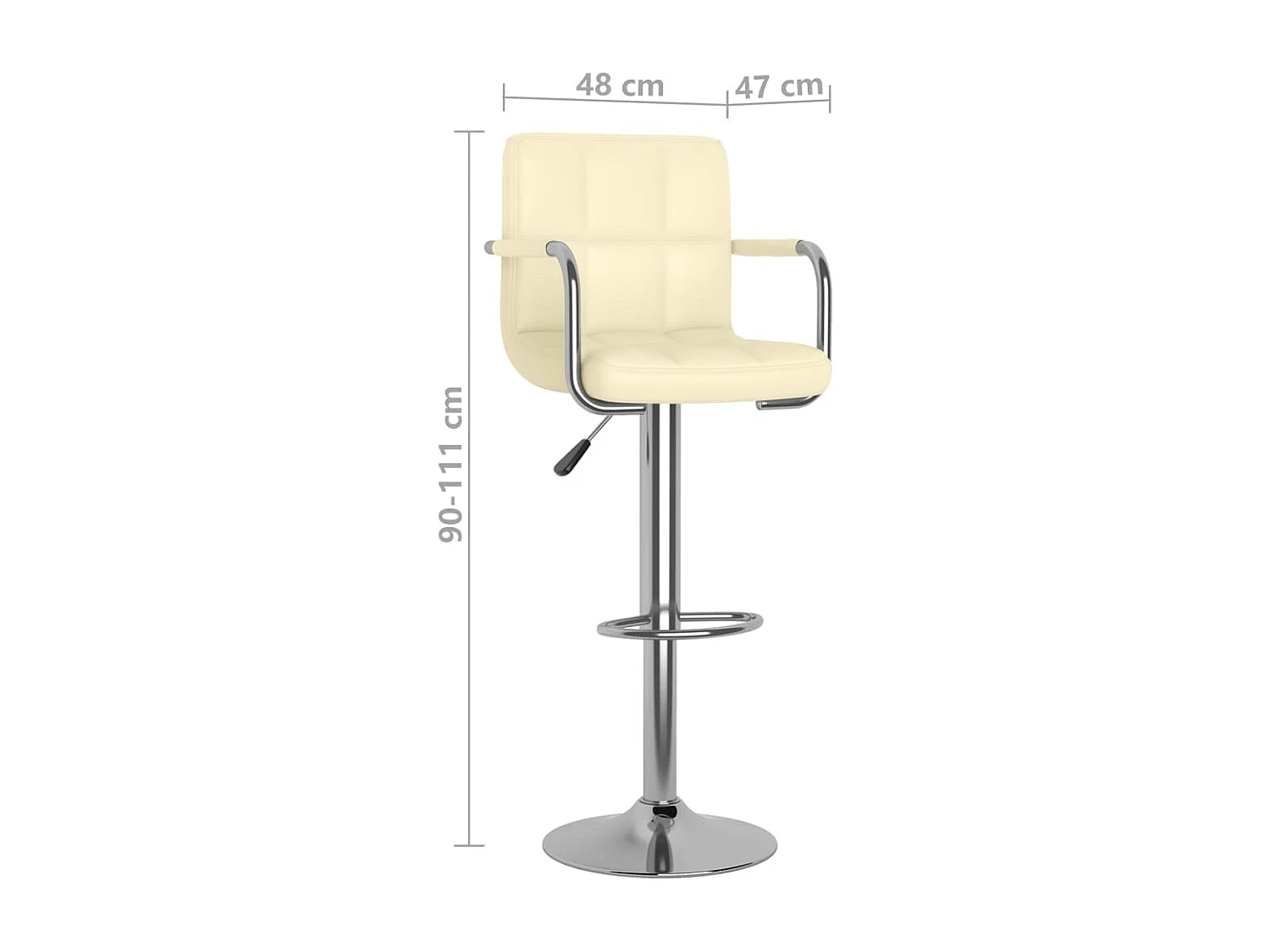 Barhocker 2 Stk. Creme Kunstleder