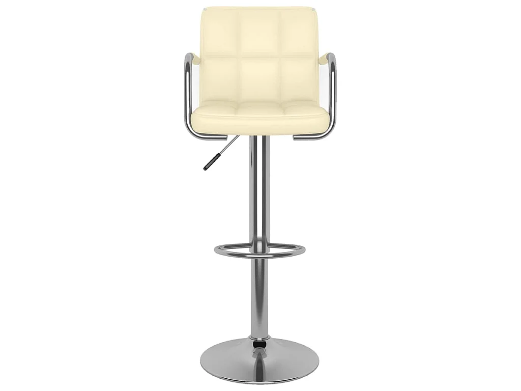 Tabourets de bar lot de 2 crème similicuir