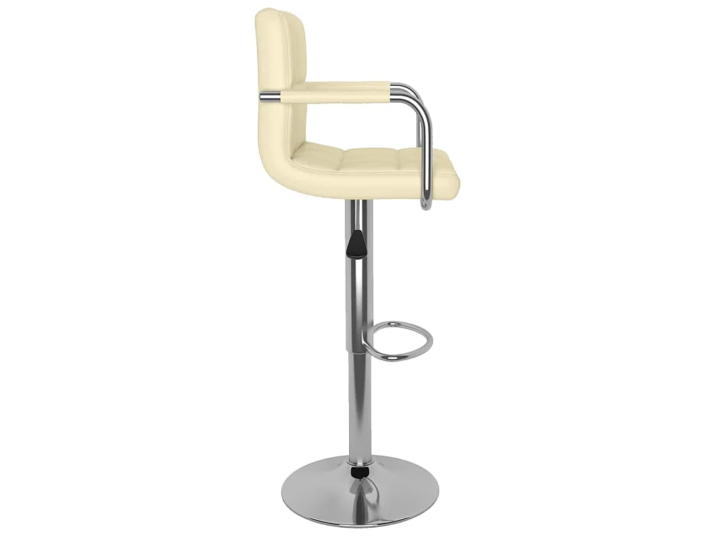 Tabourets de bar lot de 2 crème similicuir