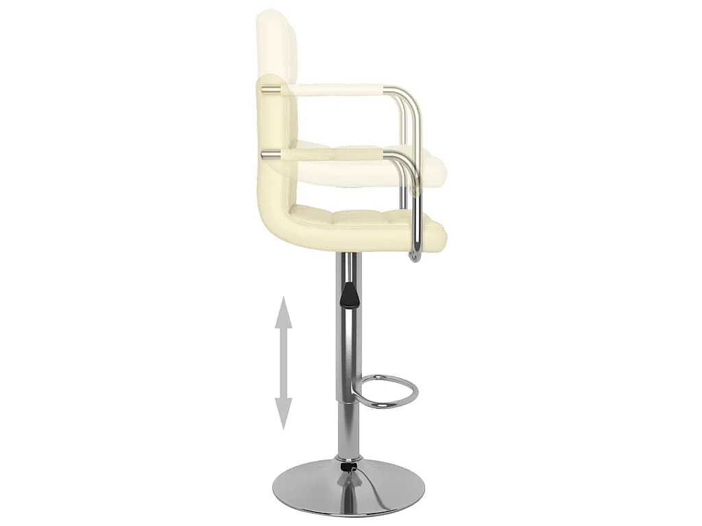 Tabourets de bar lot de 2 crème similicuir