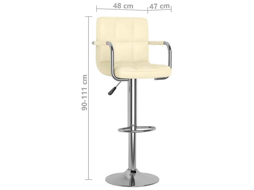 Tabourets de bar lot de 2 crème similicuir