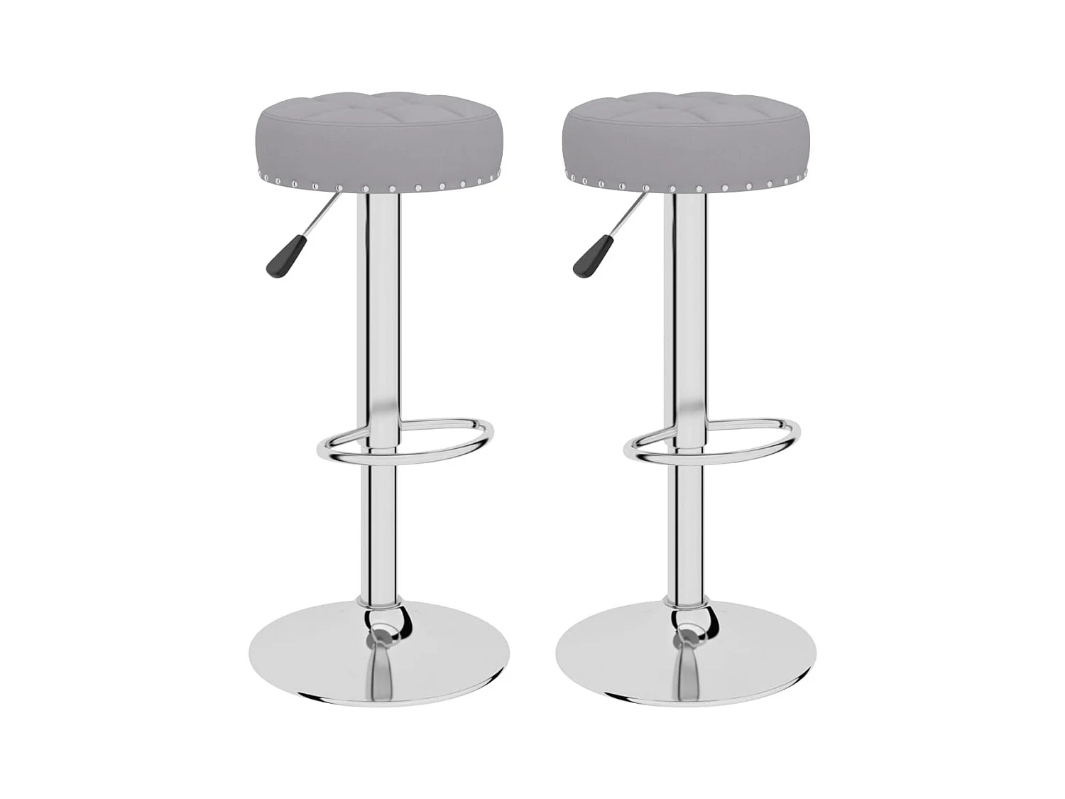 Barhocker 2 Stk. Grau Stoff