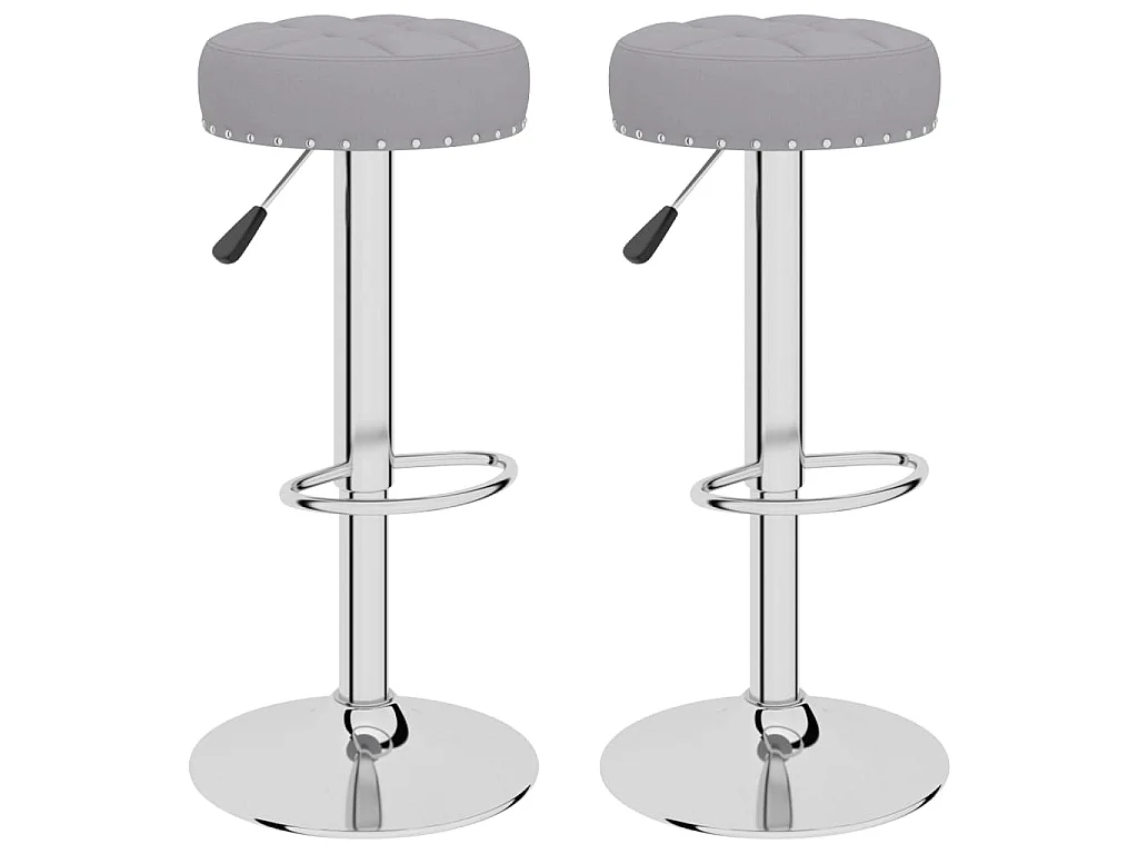 Tabourets de bar lot de 2 gris tissu