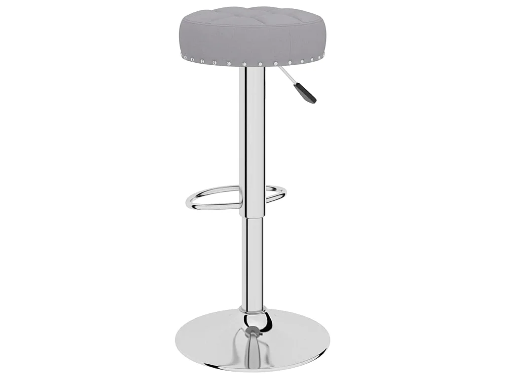 Tabourets de bar lot de 2 gris tissu