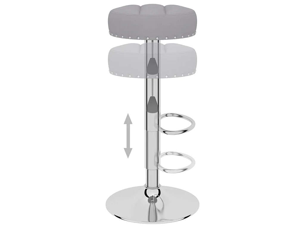 Tabourets de bar lot de 2 gris tissu