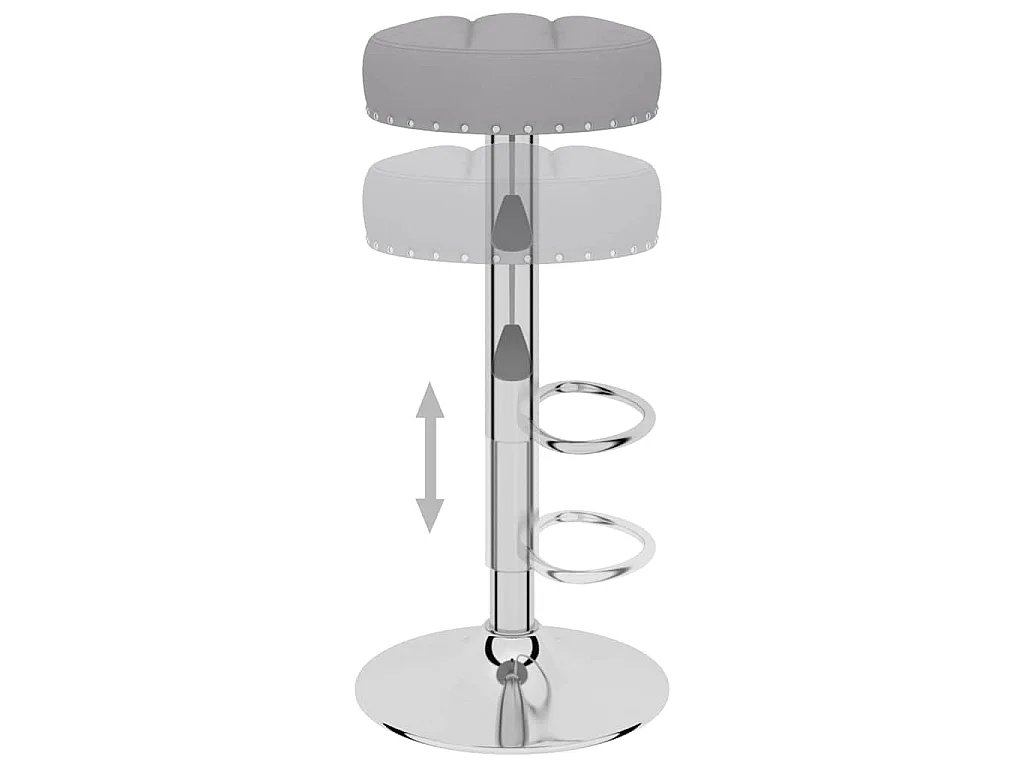Bancos de bar 2 pcs tecido cinzento