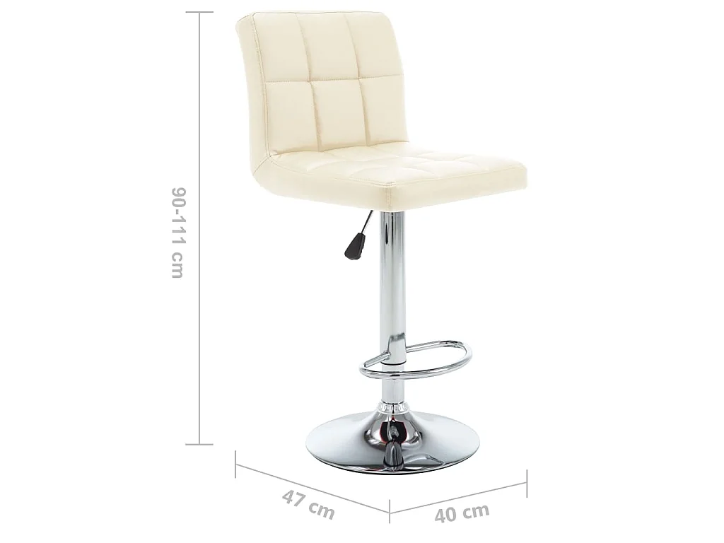 Barhocker 2 Stk. Creme Kunstleder