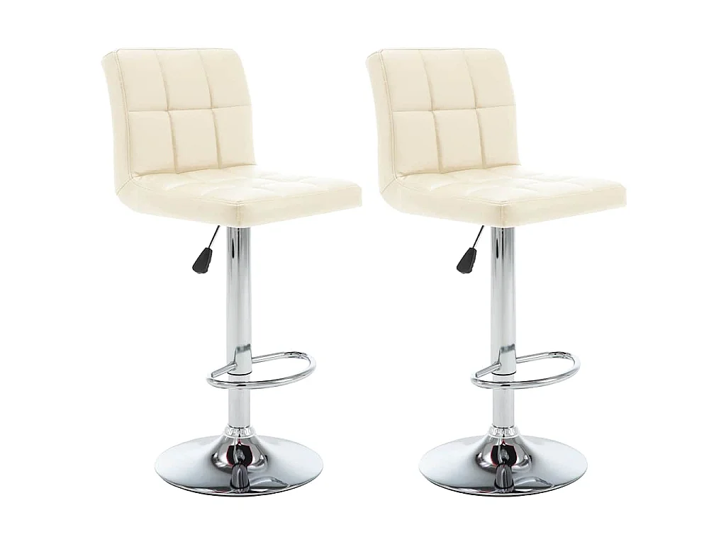 Barhocker 2 Stk. Creme Kunstleder