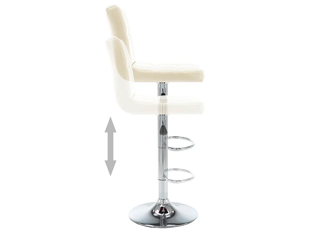 Barhocker 2 Stk. Creme Kunstleder