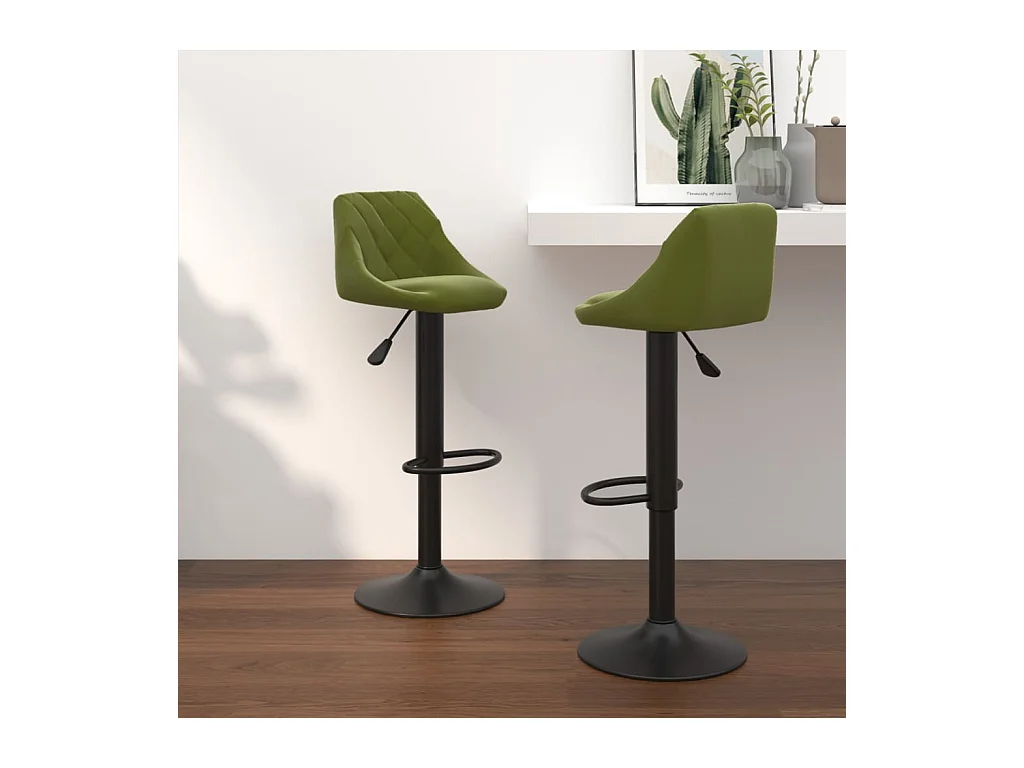 Tabourets de bar lot de 2 vert clair velours