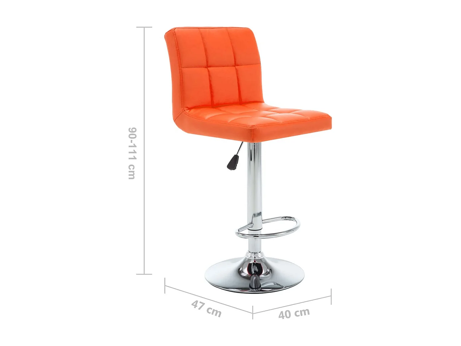 Tabourets de bar lot de 2 orange similicuir