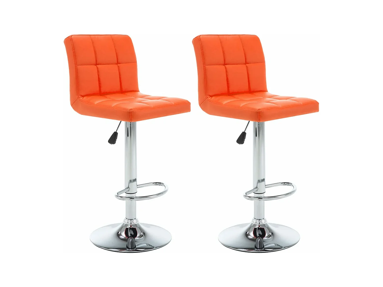 Tabourets de bar lot de 2 orange similicuir