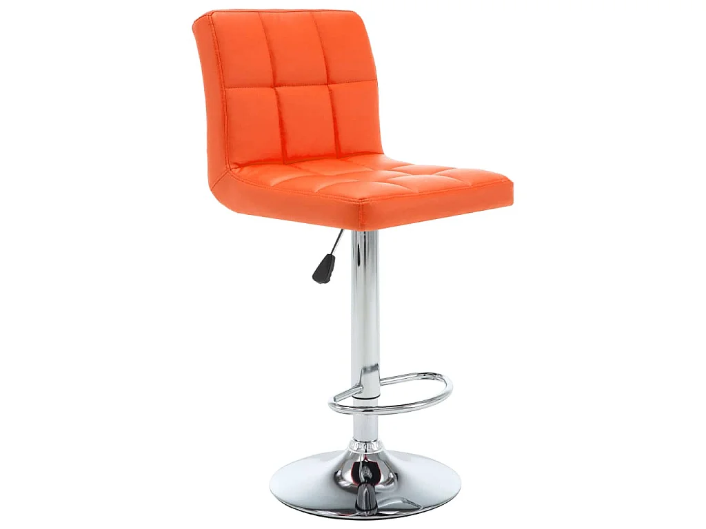 Tabourets de bar lot de 2 orange similicuir