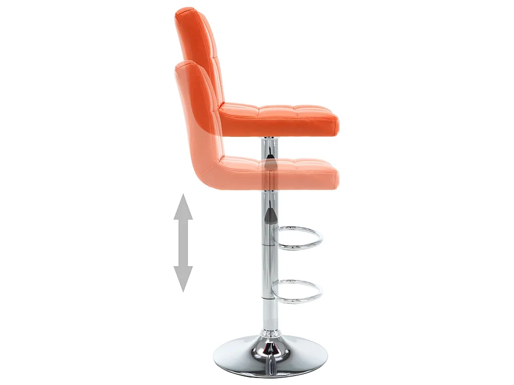 Tabourets de bar lot de 2 orange similicuir