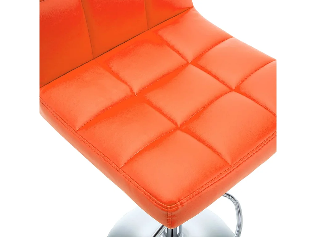 Tabourets de bar lot de 2 orange similicuir