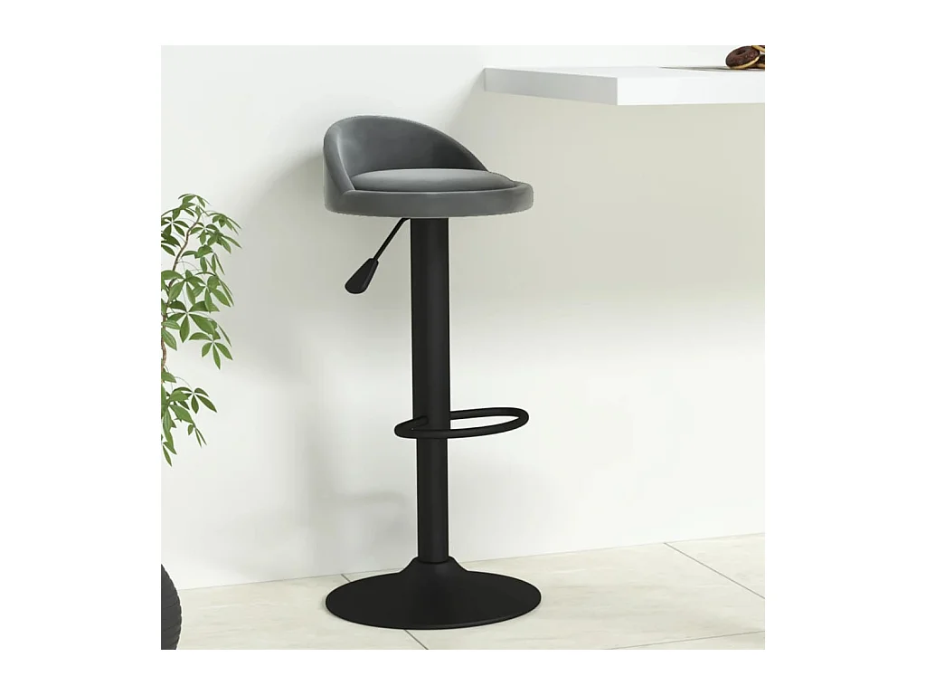 Tabouret de bar Gris foncé Velours