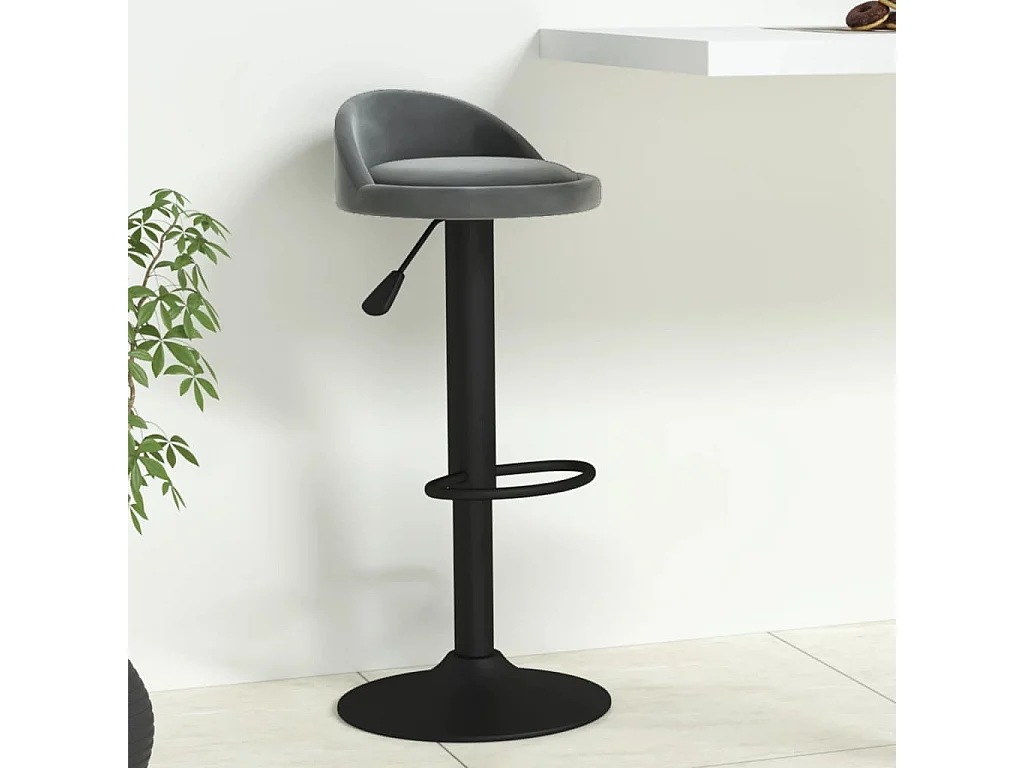 Tabouret de bar Gris foncé Velours