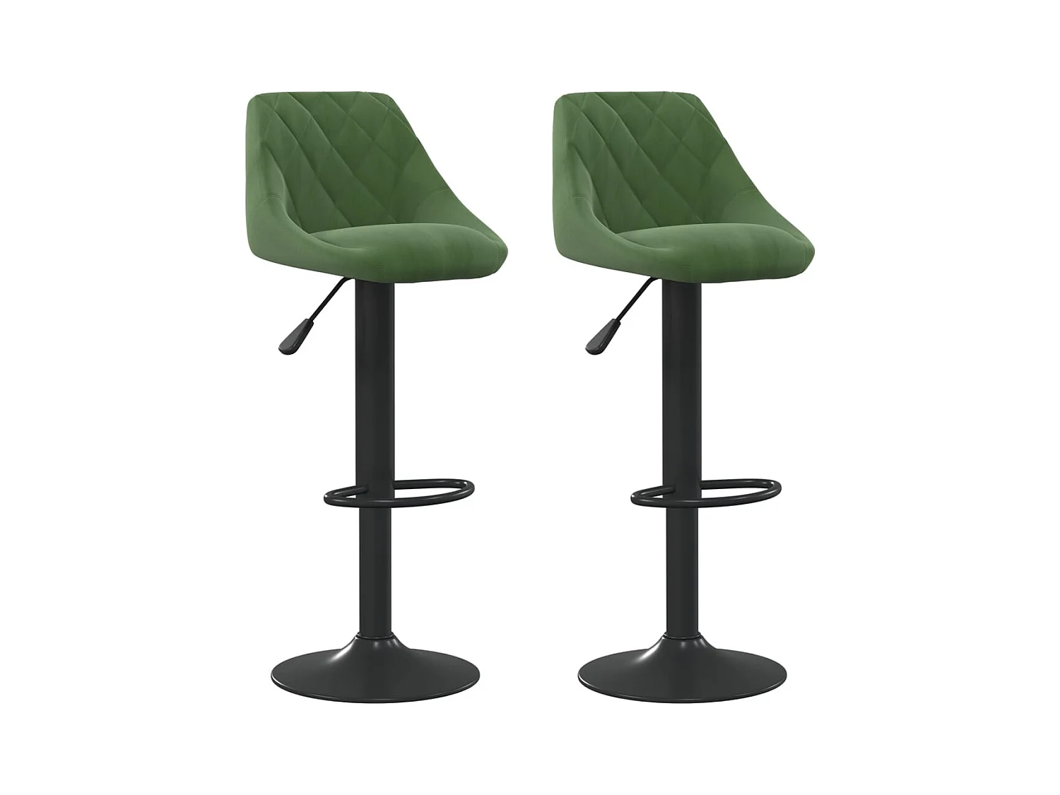 Tabourets de bar lot de 2 vert foncé velours