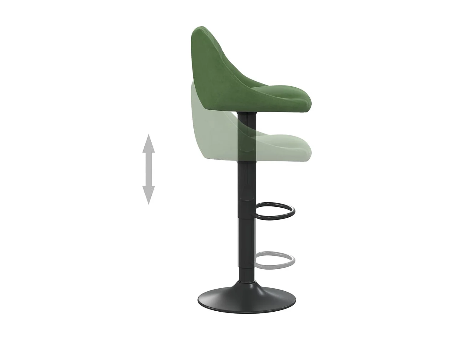Tabourets de bar lot de 2 vert foncé velours