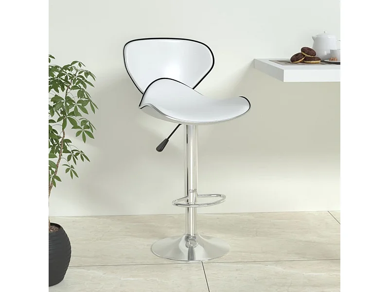 Taburete de cocina cuero sintético blanco