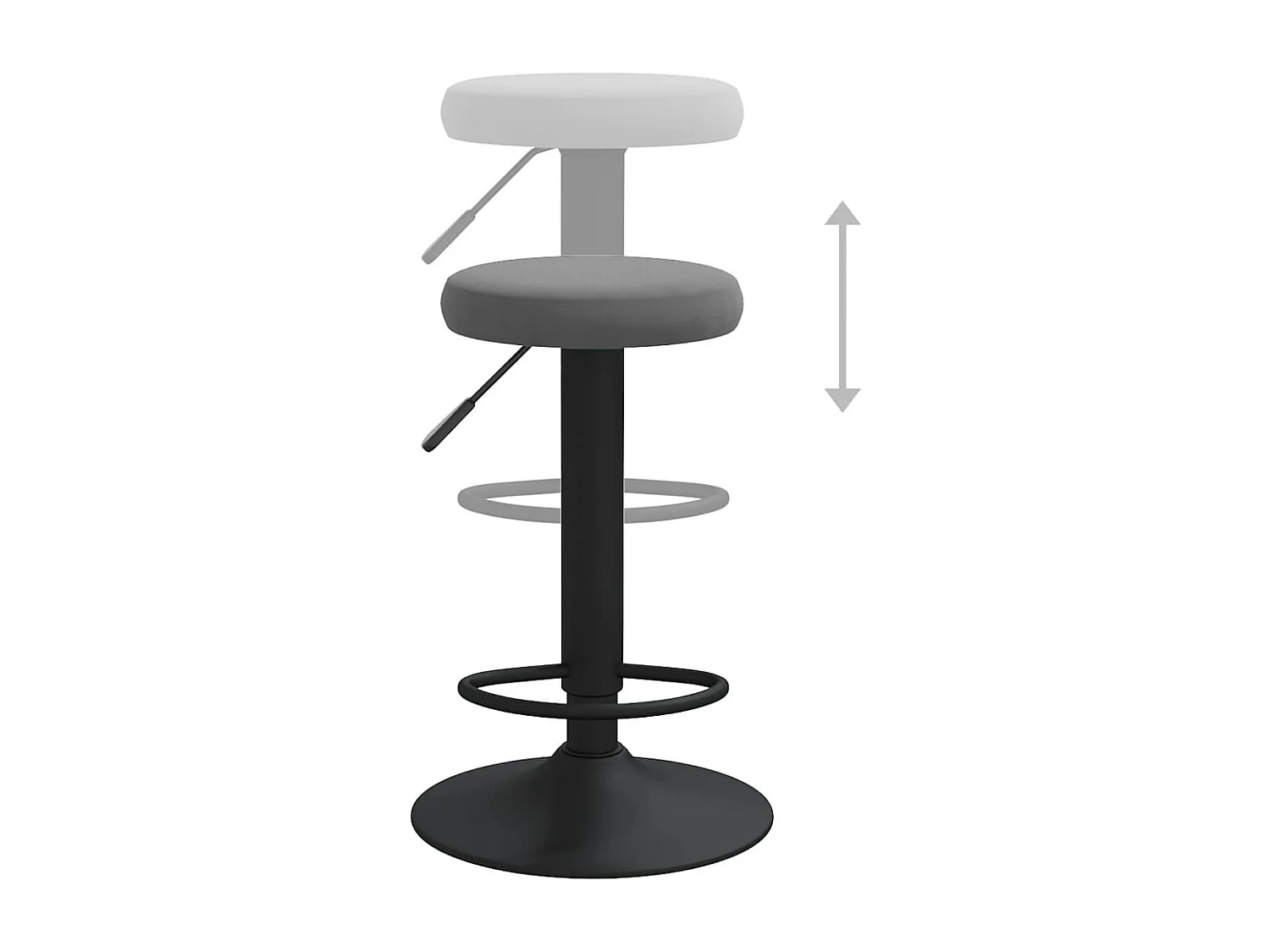 Tabourets de bar lot de 2 gris foncé velours