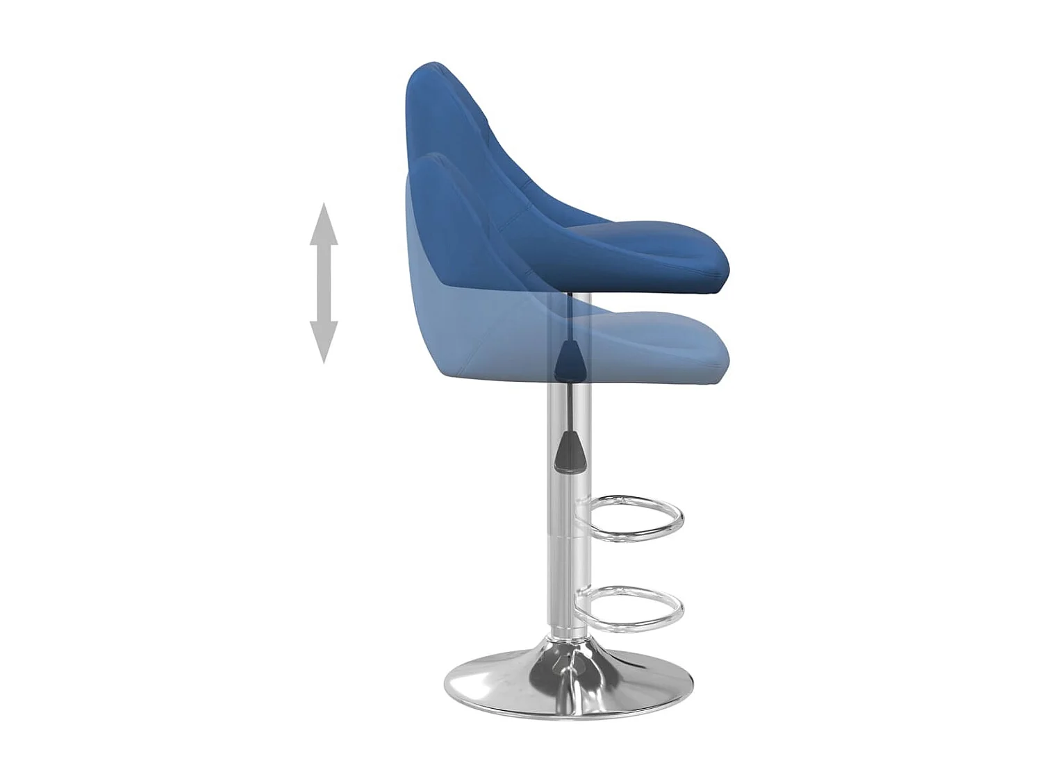Tabourets de bar lot de 2 bleu velours