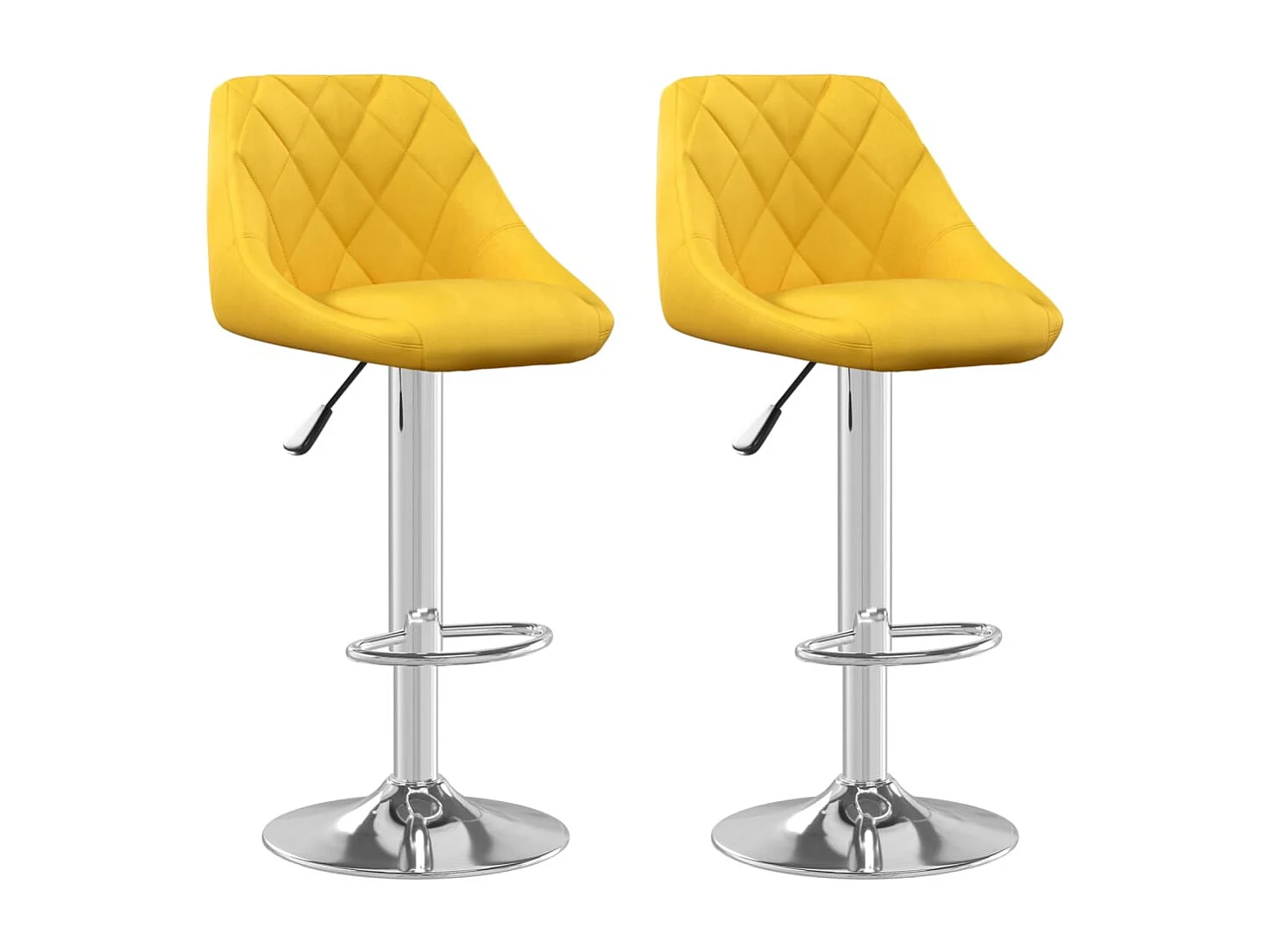 Tabourets de bar lot de 2 jaune moutarde velours