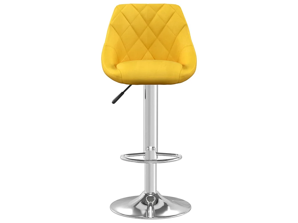 Tabourets de bar lot de 2 jaune moutarde velours