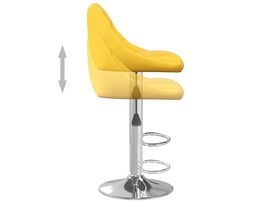 Tabourets de bar lot de 2 jaune moutarde velours