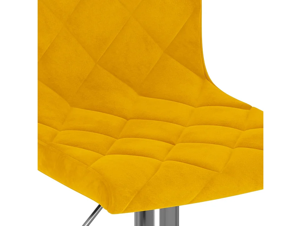 Tabourets de bar lot de 2 jaune moutarde velours