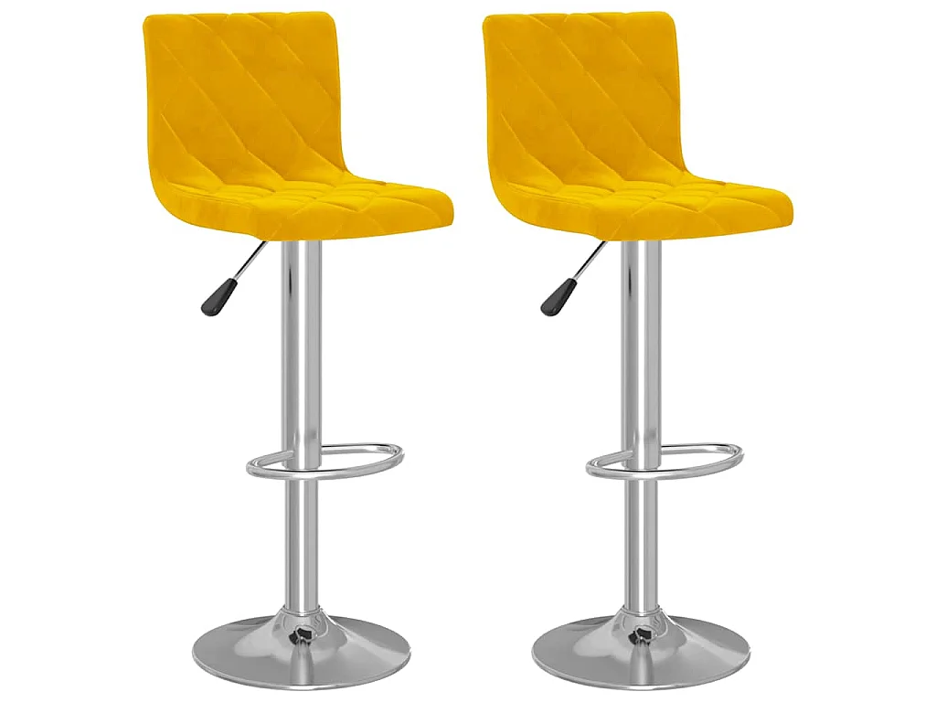 Sgabelli da Bar 2 pz Giallo Senape in Velluto