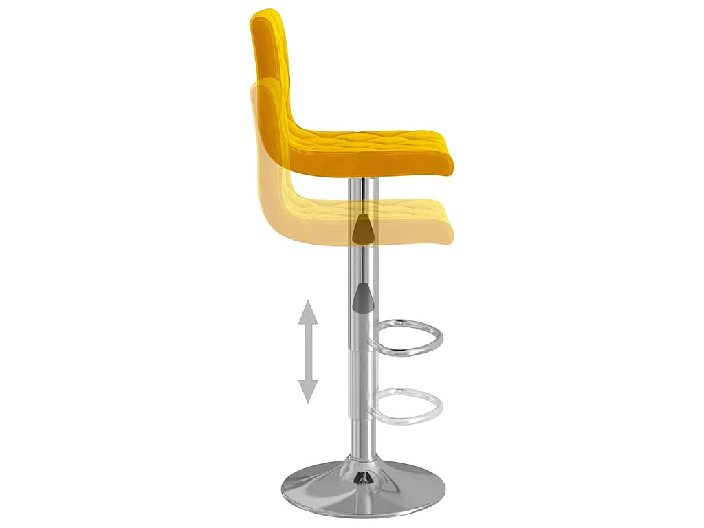 Sgabelli da Bar 2 pz Giallo Senape in Velluto