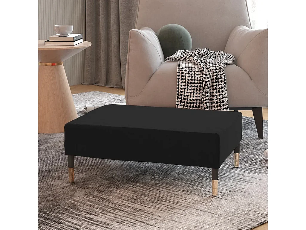 Repose-pied Noir 78x56x32 cm Velours