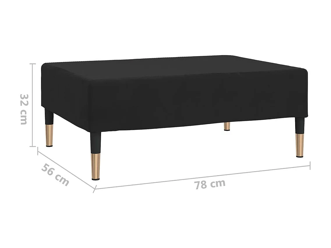 Repose-pied Noir 78x56x32 cm Velours