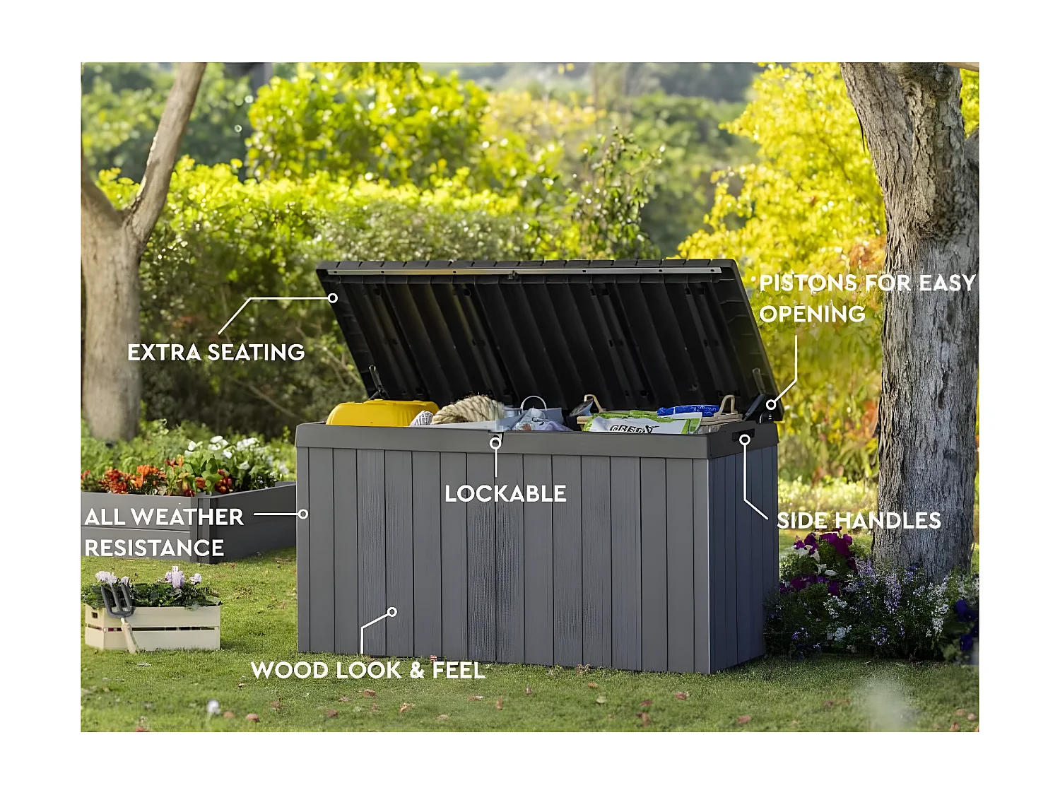 Boîte de rangement pour l'extérieur Northwood 630 L graphite
