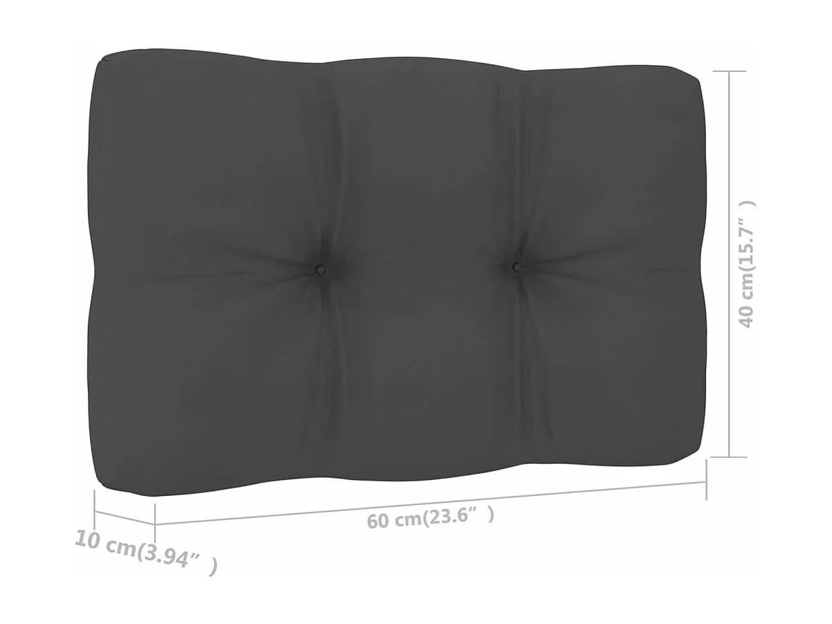 Chaises de jardin lot de 2 et coussins anthracite Pin imprégné