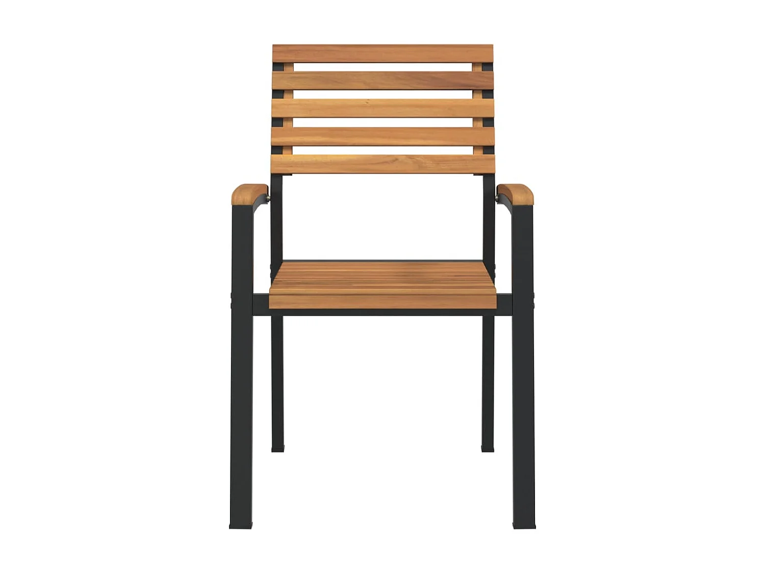 Tuinstoelen 4 st stapelbaar massief acaciahout en metaal