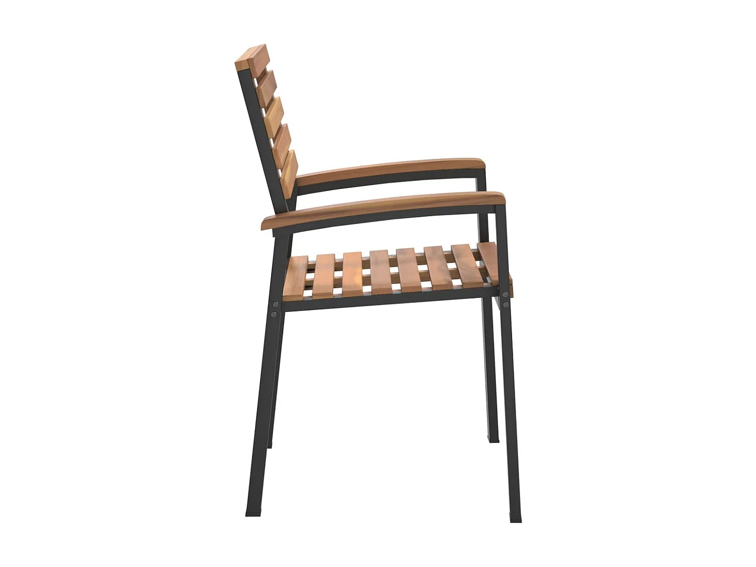 Stapelbare Gartenstühle 4 Stk. Massivholz Akazie und Metall