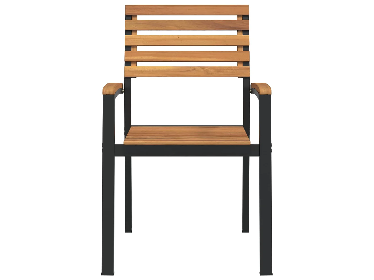 Chaises de jardin empilables lot de 4 bois d'acacia et métal