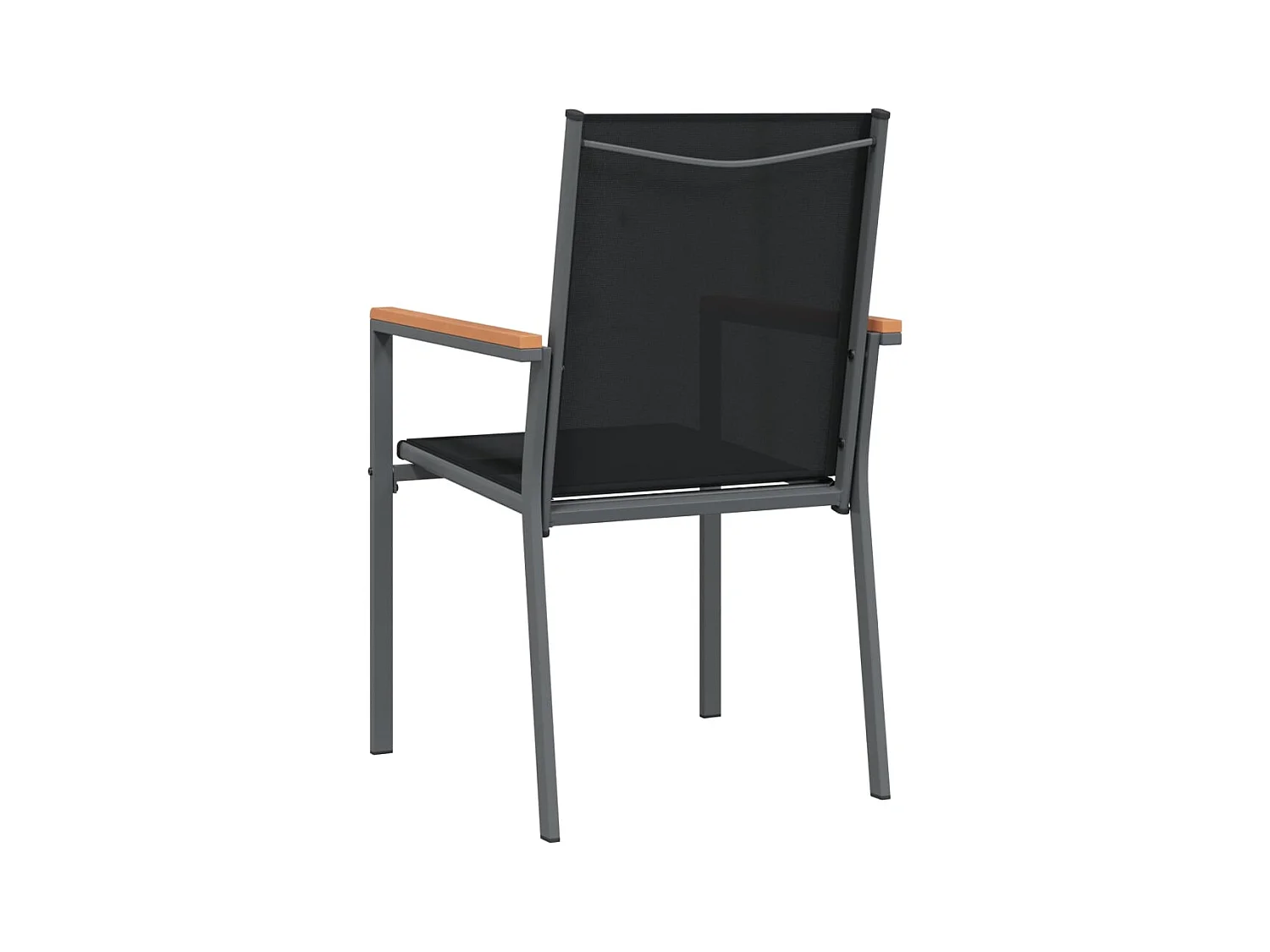 Chaises de jardin lot de 2 noir 55x61,5x90cm textilène et acier