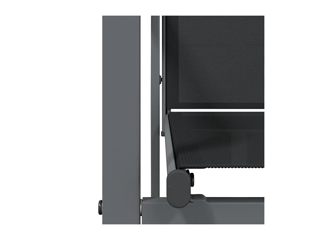 Chaises de jardin lot de 2 noir 55x61,5x90cm textilène et acier