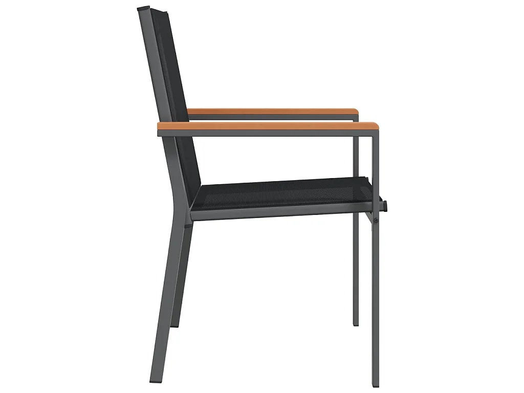 Sedie da Giardino 4 pz Nere 55x61,5x90 cm Textilene e Acciaio