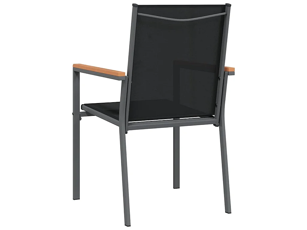 Sedie da Giardino 4 pz Nere 55x61,5x90 cm Textilene e Acciaio