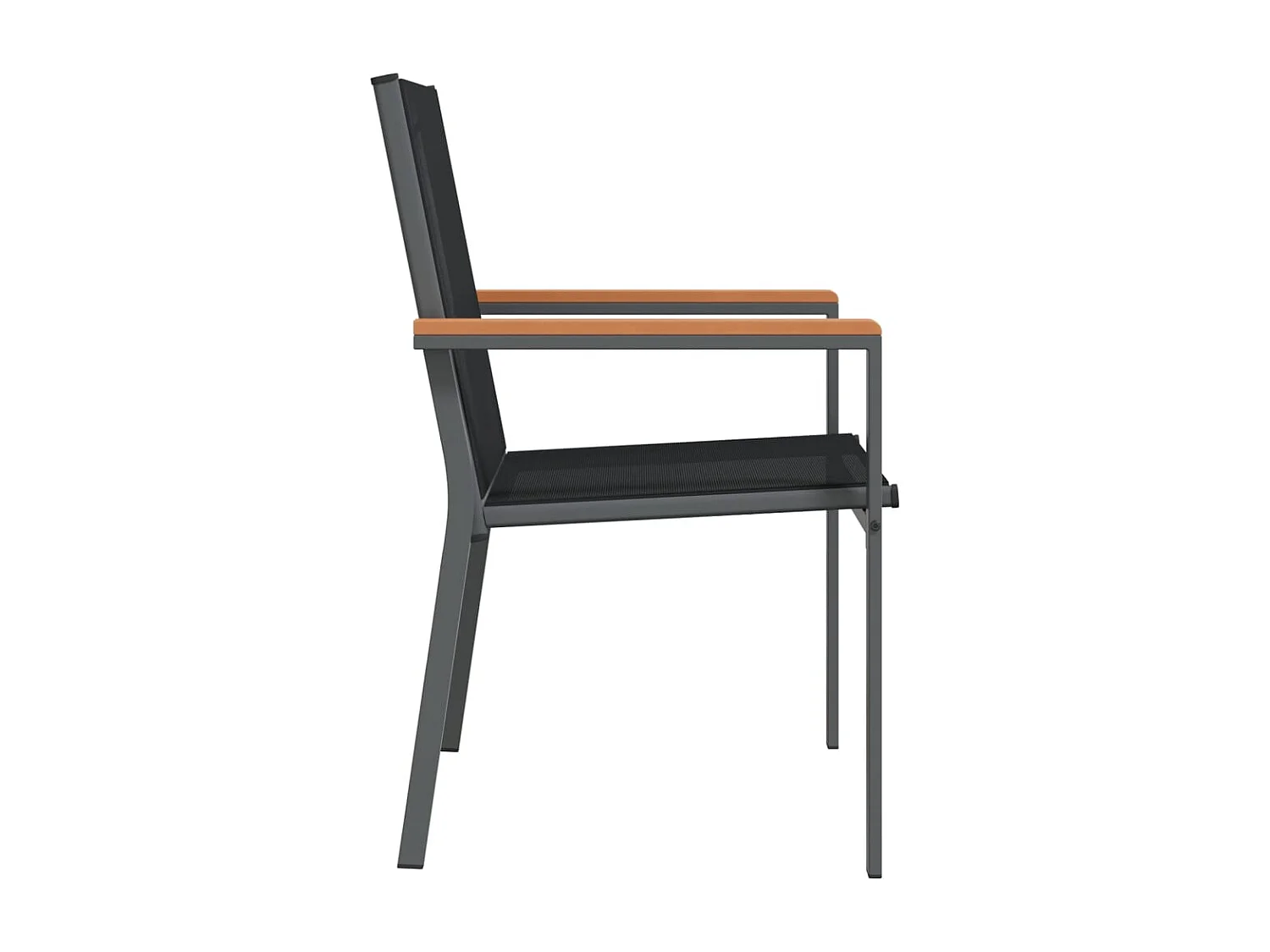 Sedie da Giardino 6 pz Nere 55x61,5x90 cm Textilene e Acciaio