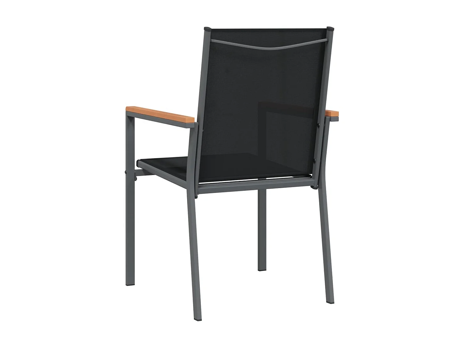 Sedie da Giardino 6 pz Nere 55x61,5x90 cm Textilene e Acciaio