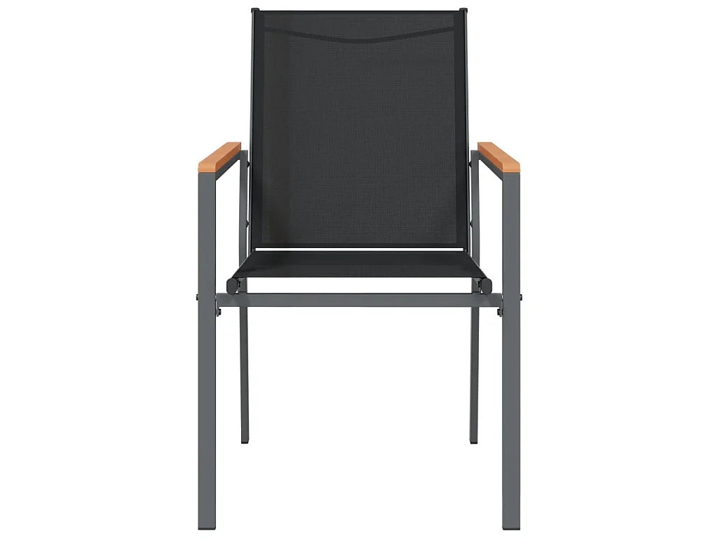 Sedie da Giardino 6 pz Nere 55x61,5x90 cm Textilene e Acciaio