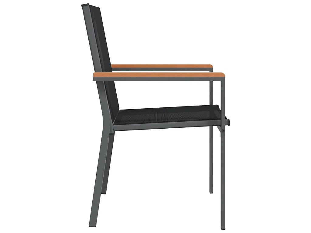 Sedie da Giardino 6 pz Nere 55x61,5x90 cm Textilene e Acciaio