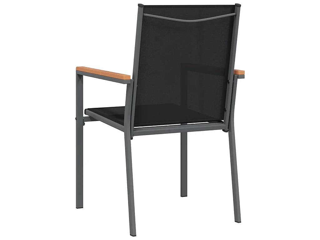 Sedie da Giardino 6 pz Nere 55x61,5x90 cm Textilene e Acciaio