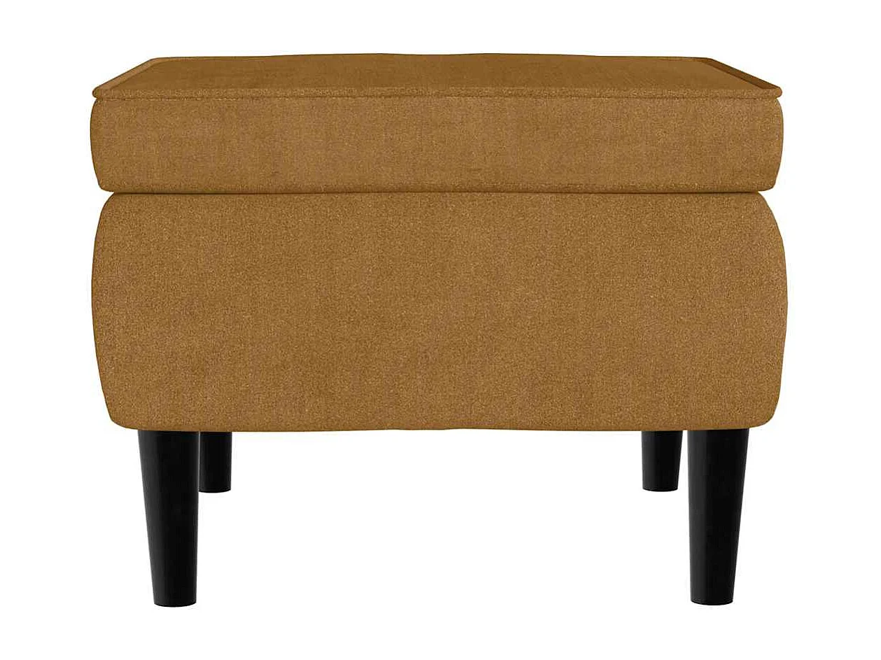 Fauteuil à oreilles avec tabouret marron velours