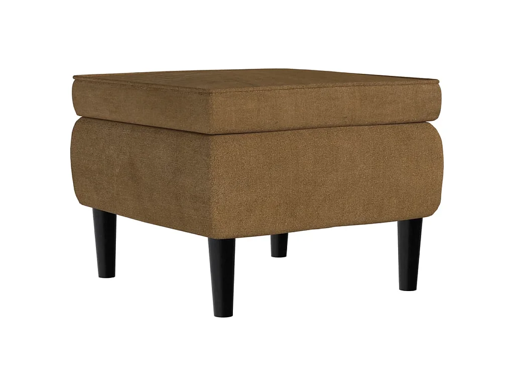 Fauteuil à oreilles avec tabouret marron velours